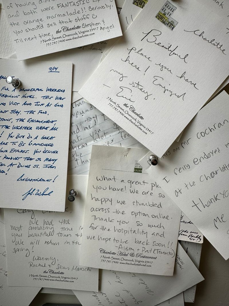 Handwritten guest note