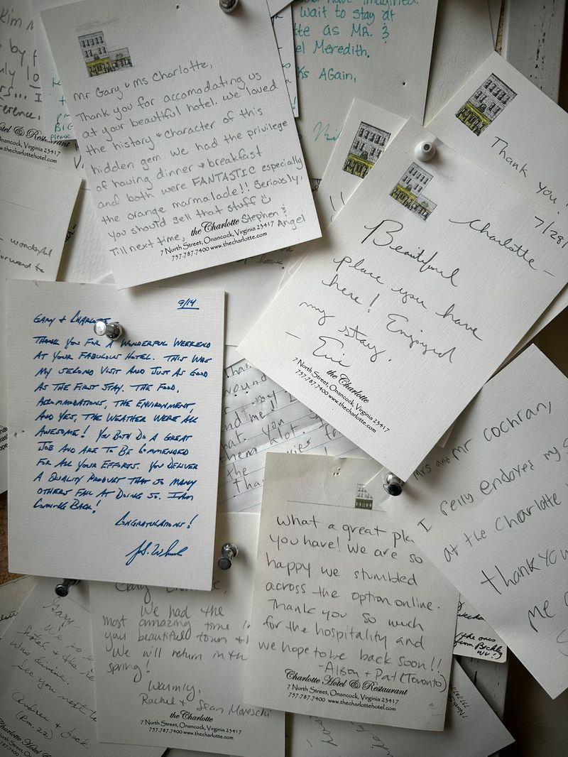 Handwritten guest note
