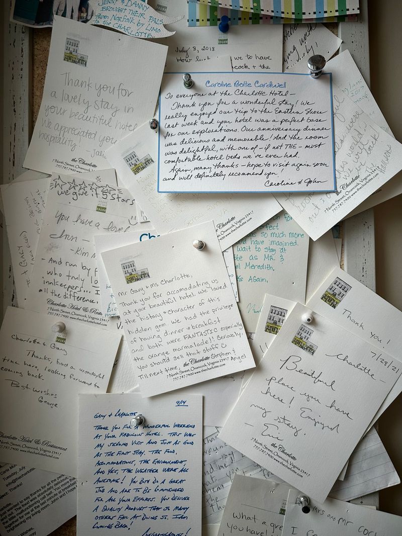 Handwritten guest note